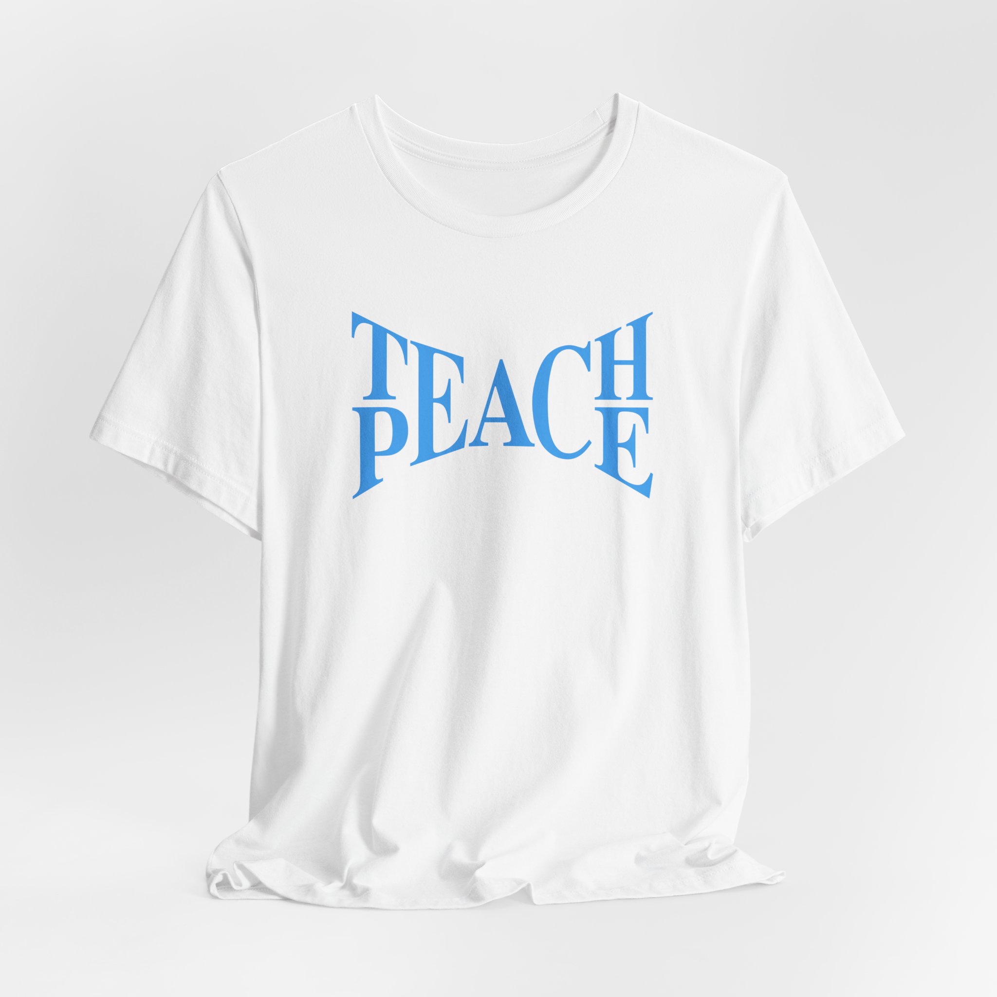 (1 Color) White Unisex Spiritual Playdate Teach Peace T Shirt